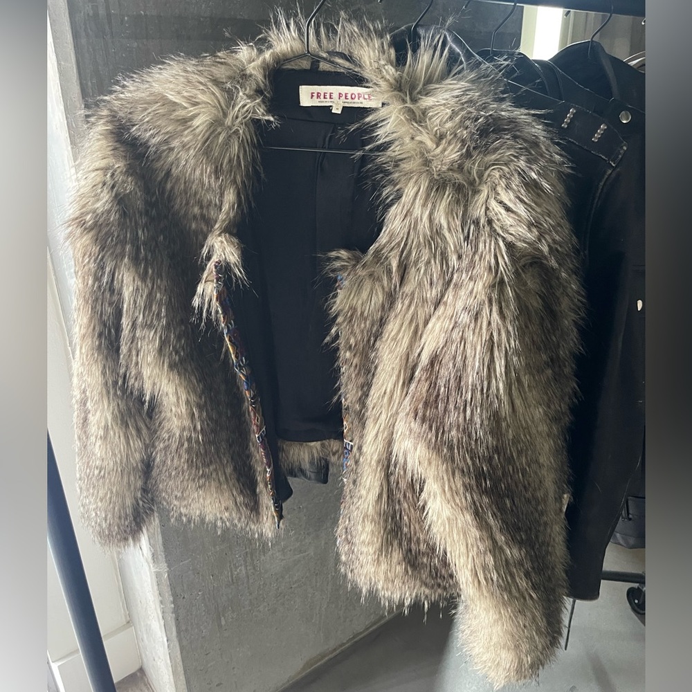 Free people fur jacket coat